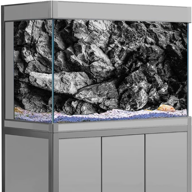 Aquarium Planted Seeds - 3D-эффект, черный камень, фон для аквариума,