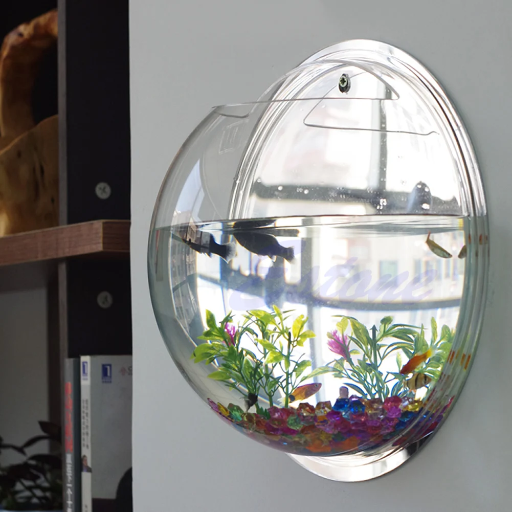 Aquarium Planted Wall - Настенная акриловая миска для рыбы, прозрачный