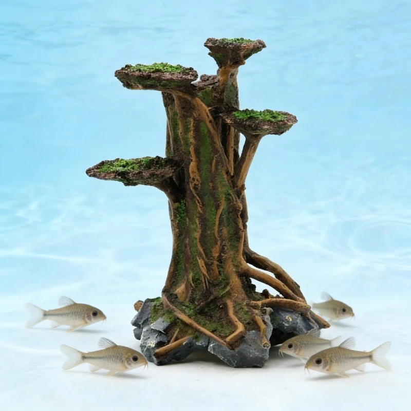 Planted Aquarium With Driftwood - Искусственное моховое дерево-коряга для аквариума, декоративное
