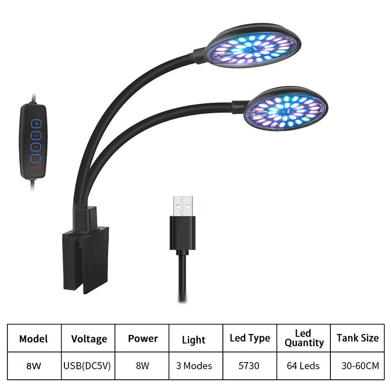 USB светодиодный светильник дл – обзор и цена Aquarium Plant Light Spectrum